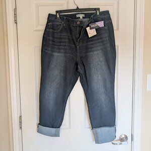 MERI SKYE Plus Size Rolled Cuff Jean